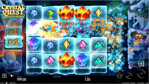 Crystal Quest Frostlands функция wild explosion в бонусной игре